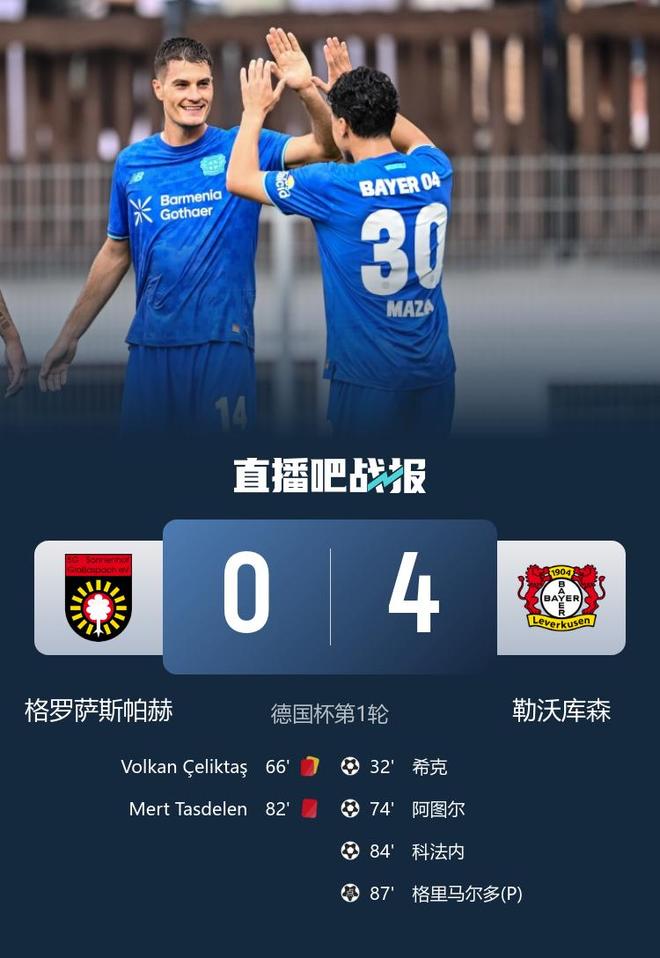 滕帥首戰(zhàn)大勝，勒沃4-0九人隊，希克進球。
